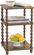 Side Table, Small End Table with Storage Shelf, Modern Bedside Table Night Stand for Living Room, Bedroom, Office and Small Spaces (Rustic Brown)