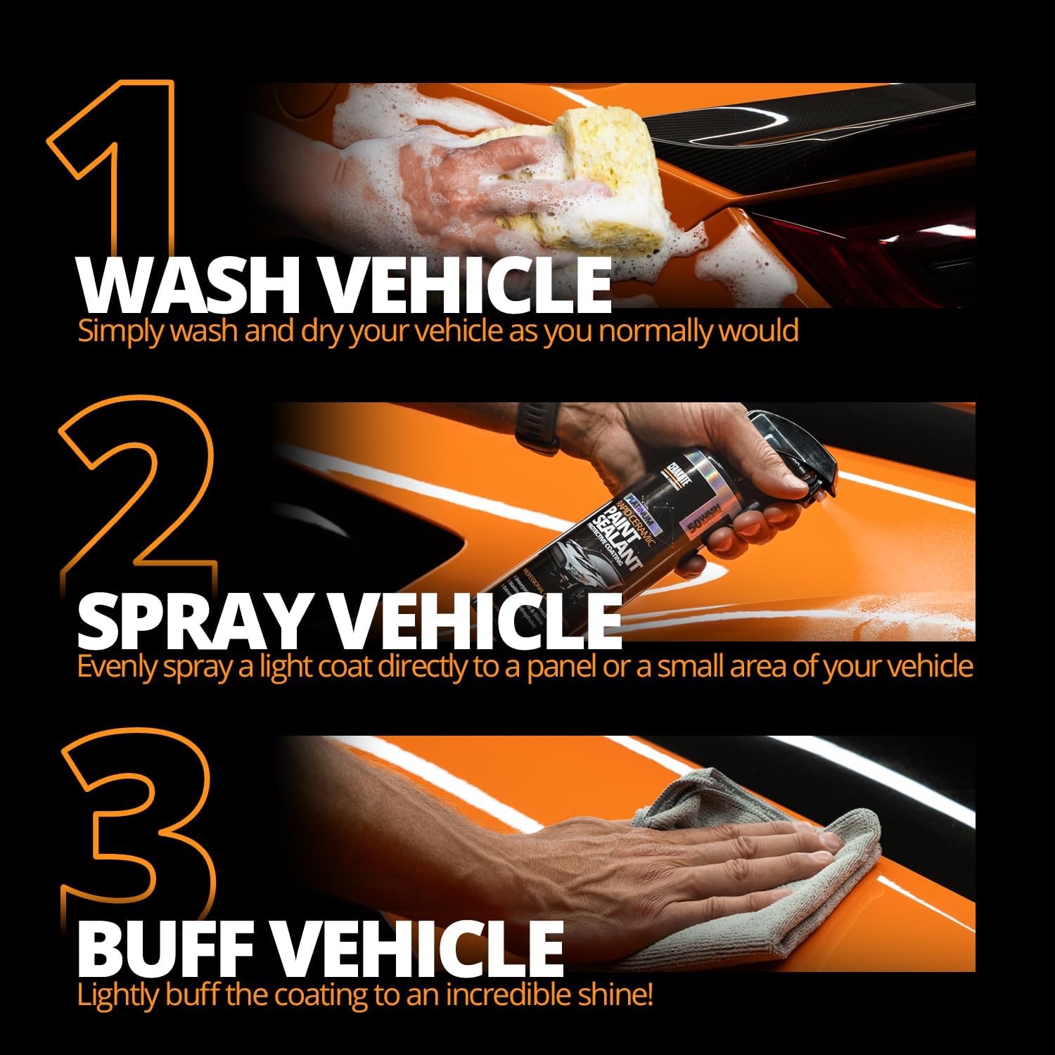 CERAKOTE Platinum Rapid Ceramic Paint Sealant Spray - 14 oz. - 50 Wash Rating - Maximum Gloss & Shine – Extremely Hydrophobic – Unmatched Slickness - Ceramic Spray Coating