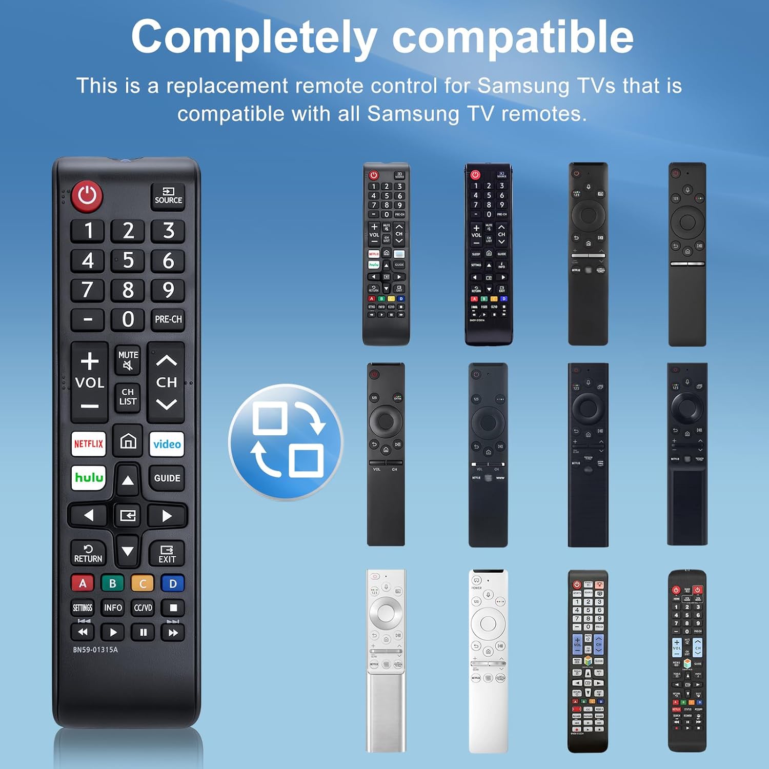 Pack of 2 New Universal Remote for All Samsung TV Remote, Replacement Compatible for All Samsung Smart TV, LED, LCD, HDTV, 3D, Series TV