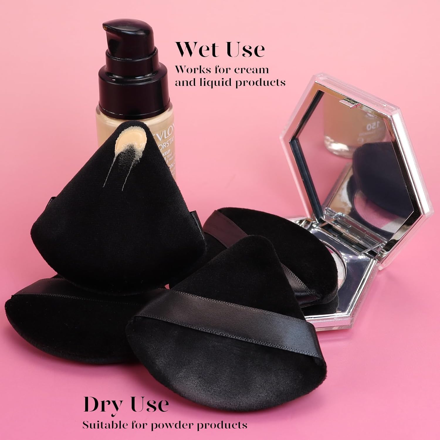 BEAKEY 12pcs Triangle Powder Puffs for Loose Powder & Foundation Makeup