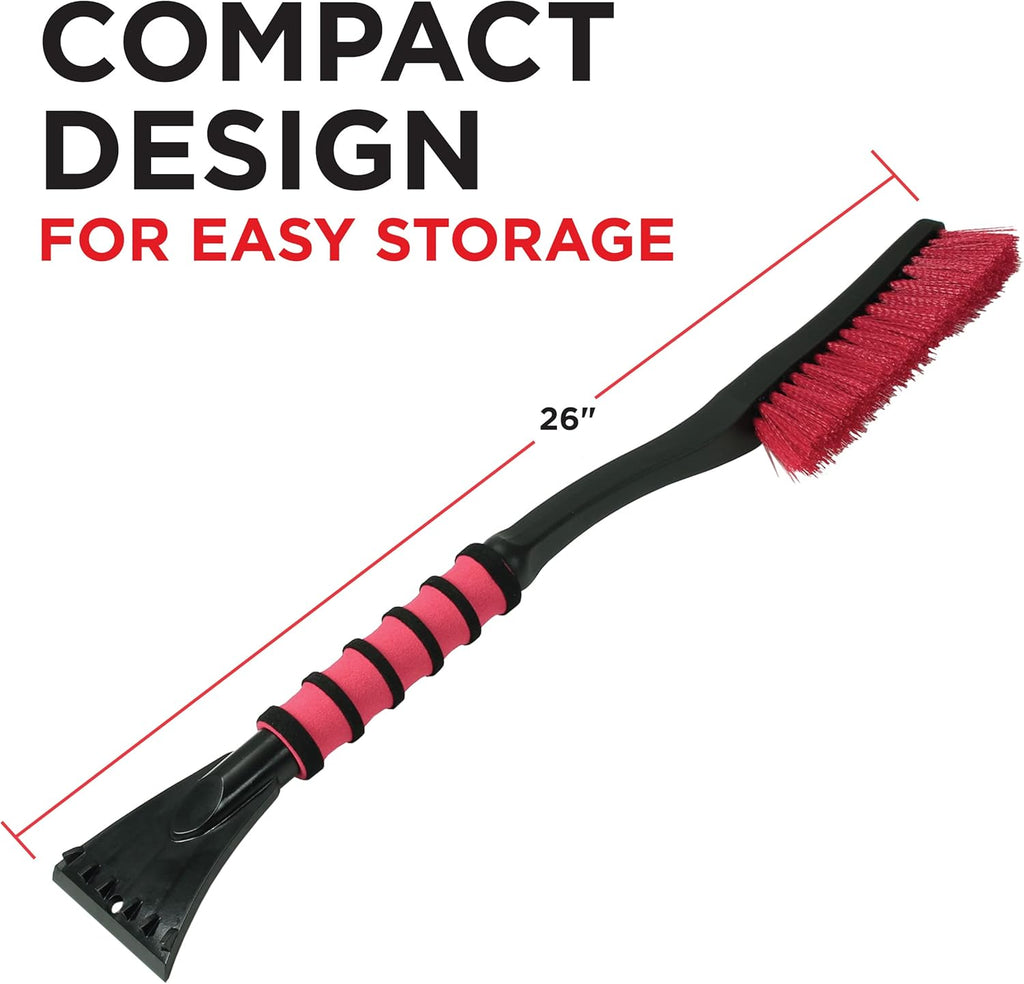 Mallory 532 26 Inch Snow Brush with Ice Scraper for Cars, Trucks, SUVs, RVs, and More (Colors May Vary)