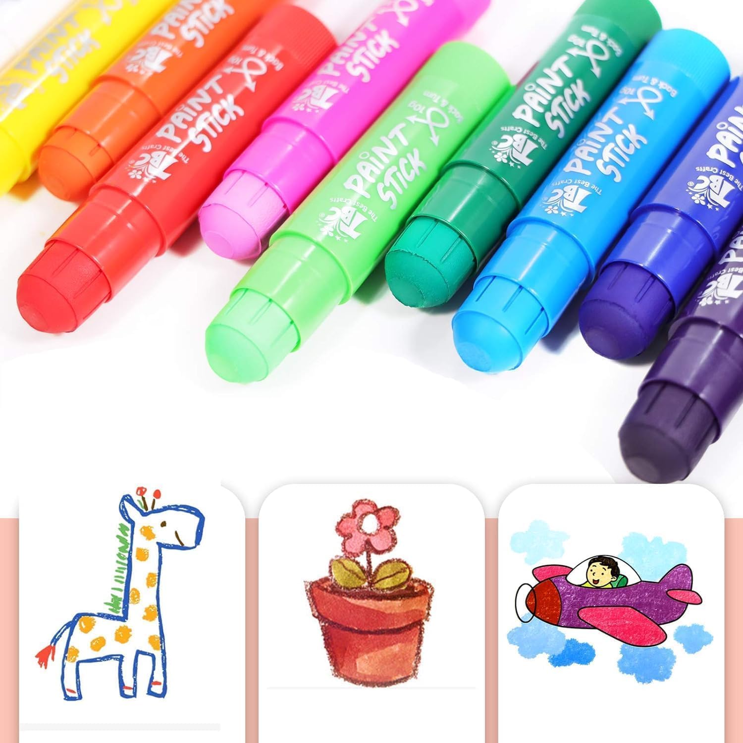TBC The Best Crafts Paint Sticks,12 Classic Colors, Washable, Non-toxic, Tempera Paint Sticks for Kids and Students