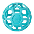 JW Pet HOL-ee Roller™, Dog Toy Puzzle Ball, Natural Rubber, Large (5.5” Inch Diameter), Blue