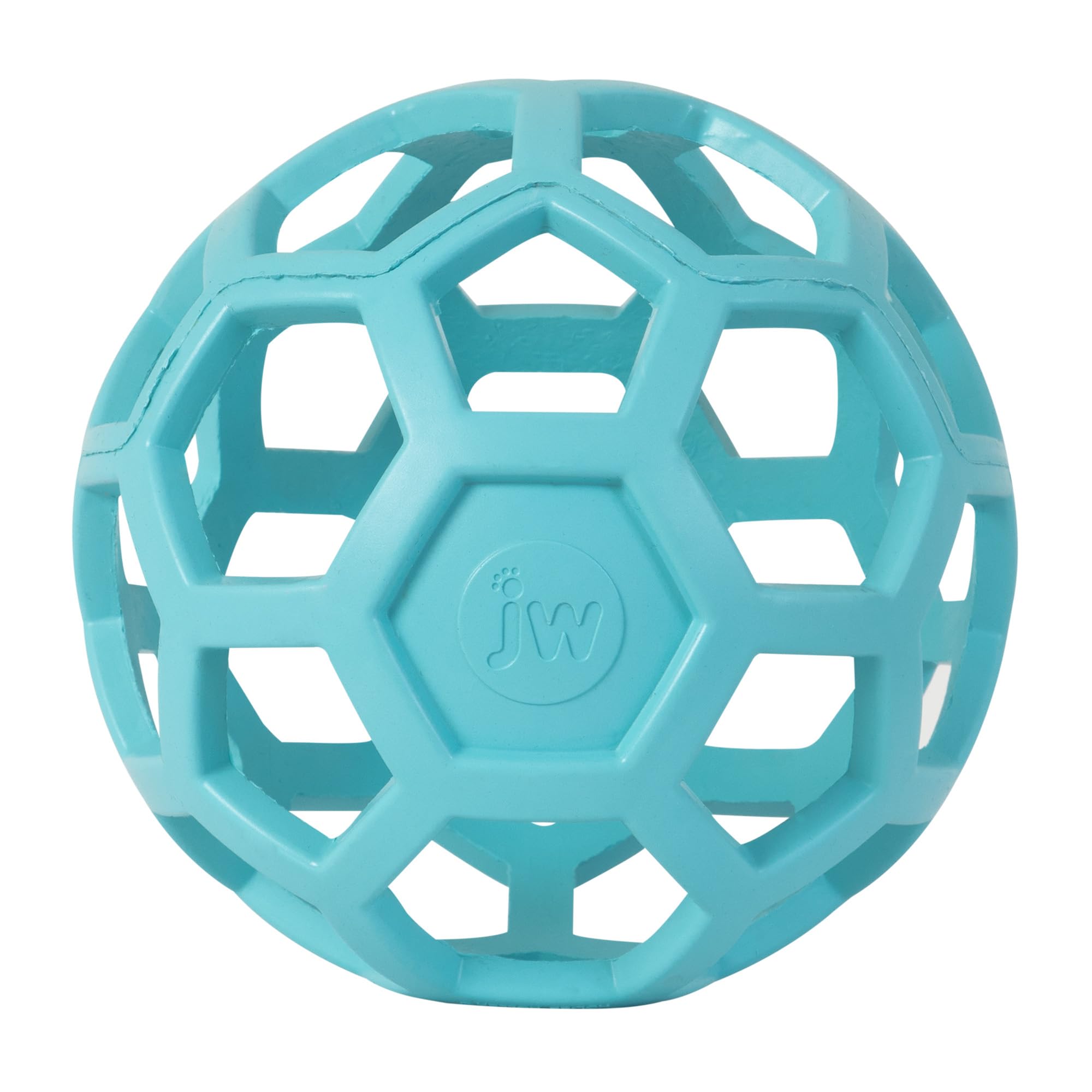 JW Pet HOL-ee Roller™, Dog Toy Puzzle Ball, Natural Rubber, Large (5.5” Inch Diameter), Blue
