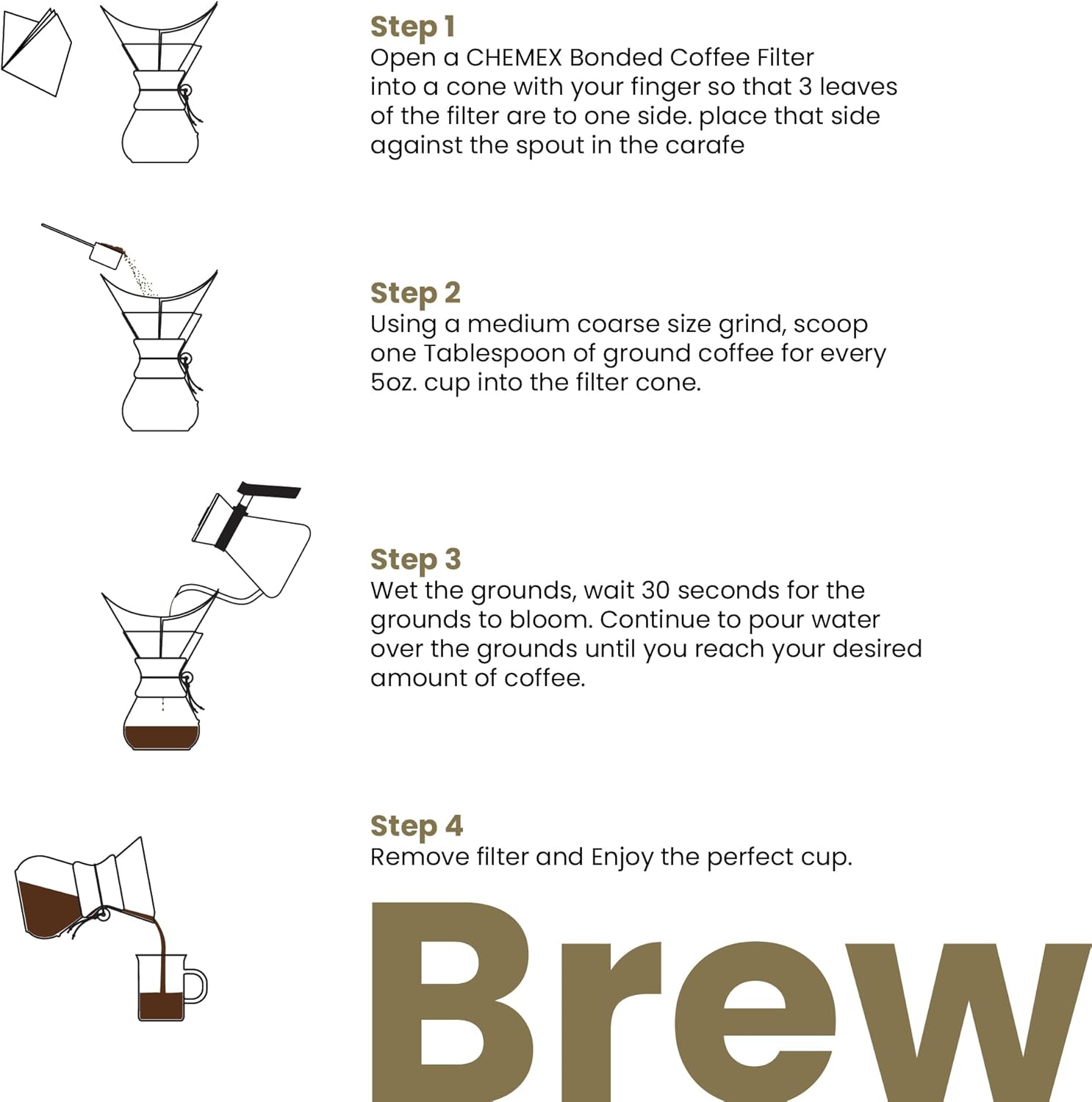 Chemex Natural Coffee Filters, Square, 100ct - Exclusive Packaging