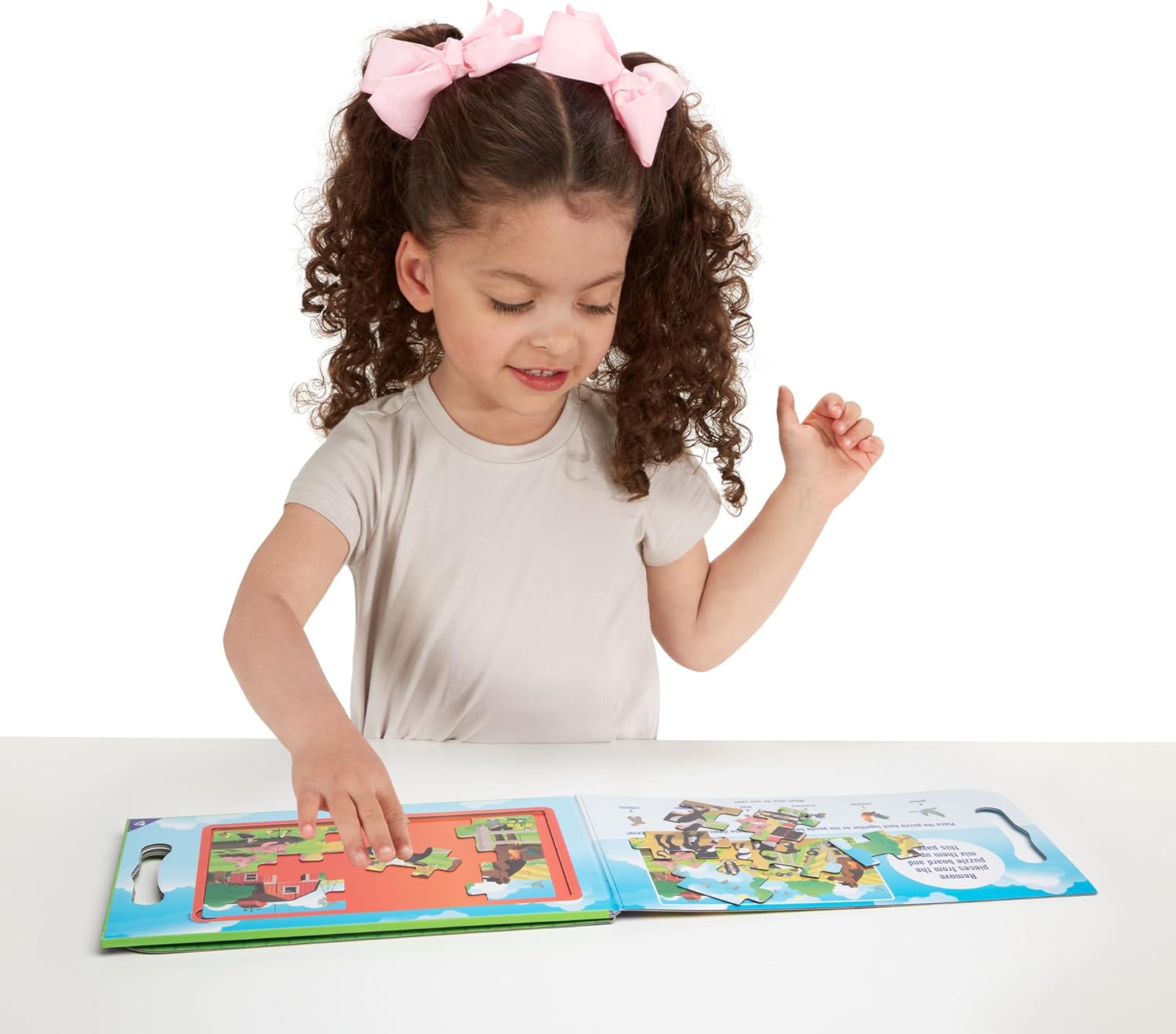 Melissa & Doug Take-Along Magnetic Jigsaw Puzzle Set – On the Farm (2 x 15 Piece) Travel Activity Toy for Preschoolers and Kids Ages 3+ - FSC Certified