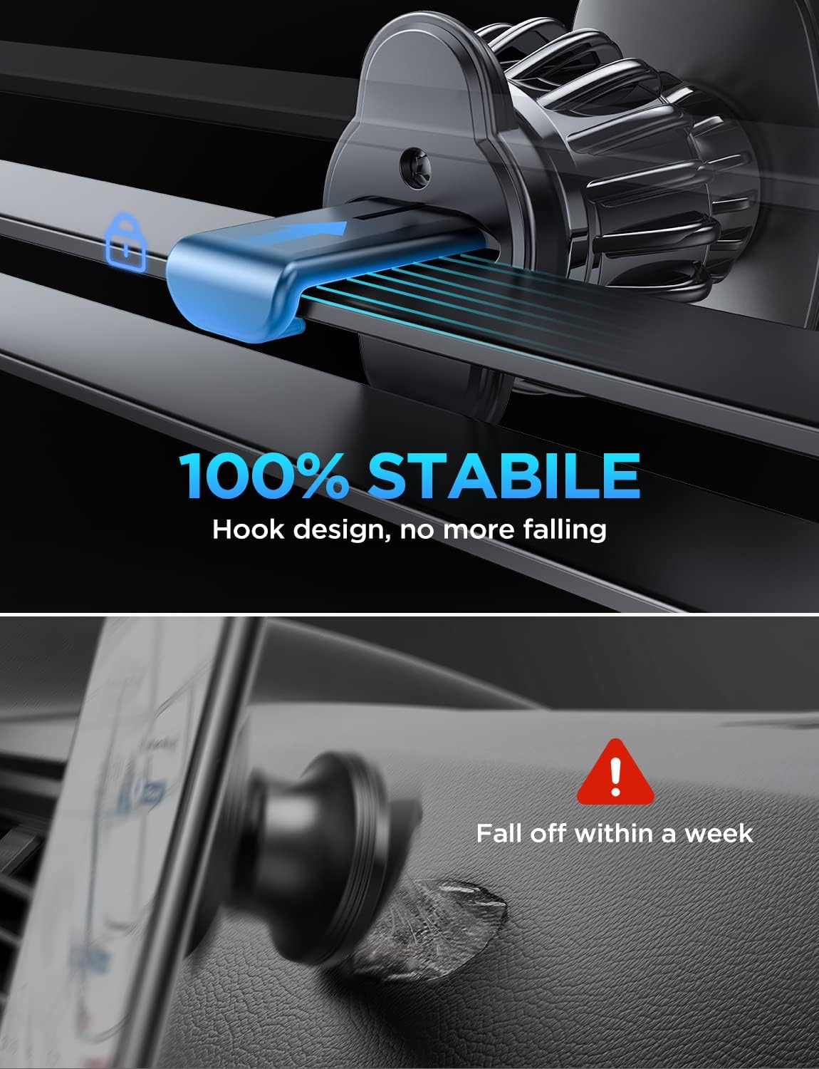 LISEN 2 Pack Magnetic Phone Holder for Your Car Magnet for Phone Car Mount Vent 6 Military Magnets Vent Cell Phone Holder Mount for Car Plate Fit All iPhone 17/16/15/14/13 Pro Max Plus Samsung S25