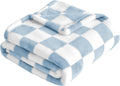 Yurhap Checkered Baby Blanket Fleece Baby Blankets for Boys, Ultra Soft Cozy Fluffy Infant Toddler Newborn Receiving Blankets for Crib Stroller, 30''x40'', Blue