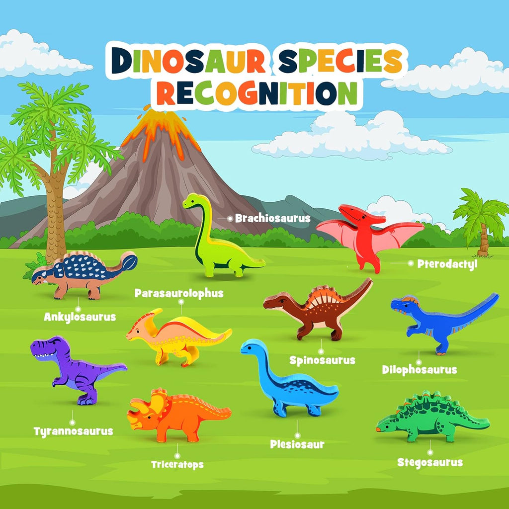 Dinosaur Toys for Kids 3-5: Wooden Stacking Montessori Toys for 3 4 5 6 7 8 Year Old Boys Girls Christmas Birthday Gifts for Kid Ages 4-8 Balance Competition Game for Family Stocking Stuffers