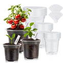 30 Packs Clear Nursery Pots for Plants, 3.5/4/5 Inch High Transparency Plastic Seedling Plant Pot with Drainage Holes, Includes 20 Labels