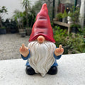 Middle Finger Gnome Statue 7.8in， Naughty Garden Gnome Statue Decoration and Lawn Ornament - Funny Garden Gnomes for Outdoor or Home Decor