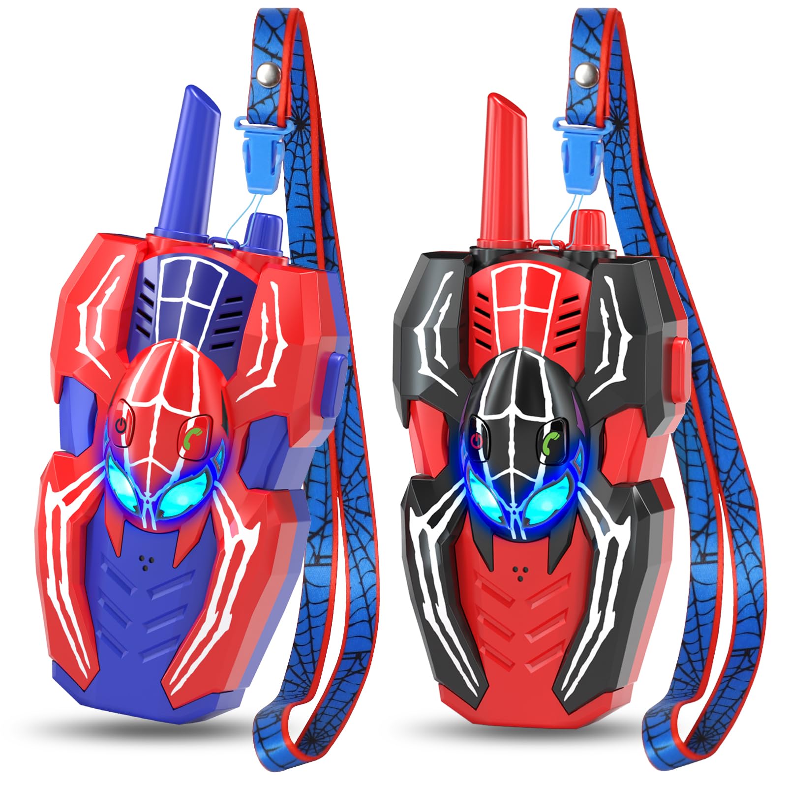 Walkie Talkies for Kids, Spider Toys 2 Pack Outdoor 2 Way Radio Toy Gifts Camping Brithday Gift Walkie Talkies for 3 4 5 6 7 8 9 10 Year Old Boys