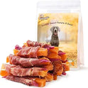 Pawmate Duck Double Purple Sweet Potato Wraps Dog Treats, Healthy Low Fat Dog Jerky High Protein for Training Treats Snacks, Chewy for Small Medium Large Dogs 12-15 Counts