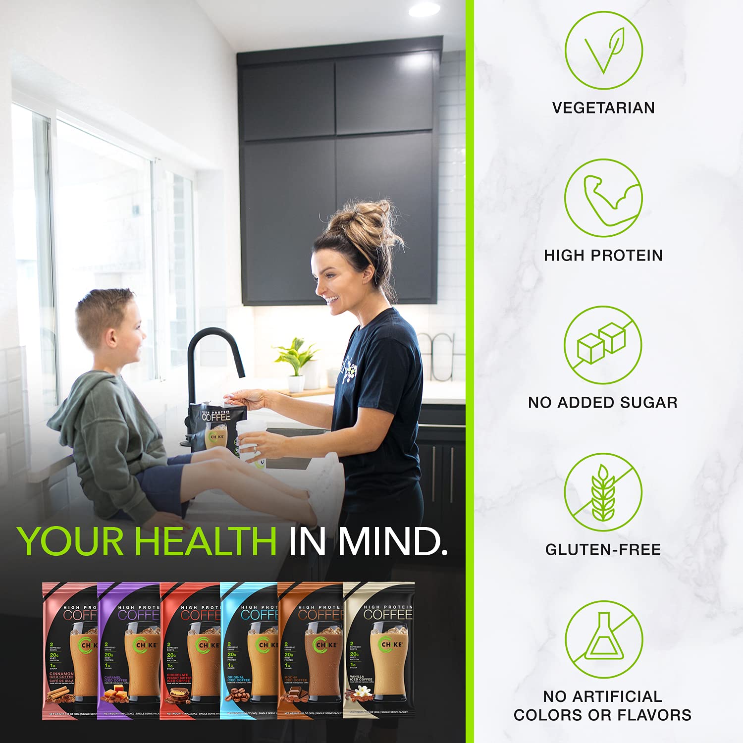 Chike High Protein Iced Coffee Sampler Pack, 20 G Protein, 2 Shots Espresso, 1 G Sugar, Keto Friendly and Gluten Free, 6 Single Serve Packets (packaging may vary)