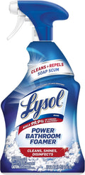 Lysol Power Foaming Bathroom Cleaner, Multipurpose Cleaner For Showers, Bathtubs, Sinks, Disinfectant Spray Kills 99.9% Of Germs, Zero Bleach Cleaning Spray, 32 Oz.