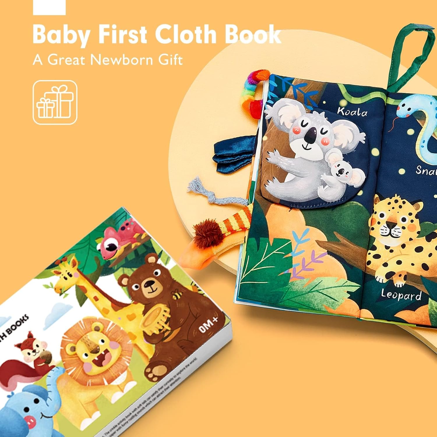 hahaland Baby Books 0-6 Months,Infant Tummy Time Toy Sensory Toys 6 to 12 Months Touch Feel Book Travel Toy Gifts for Boy Girl 0-3 Month Baby Shower Birthday Gifts Stocking Stuffers (Single)