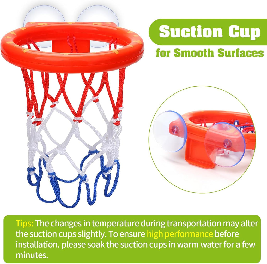 Bath Toys - Bathtub Basketball Hoop for Kids Toddlers - Bath Toys Shower Toys for Kids Ages 4-8,Suction Cup Basketball Hoop & 3 No Hole Balls Set for Boys Girls