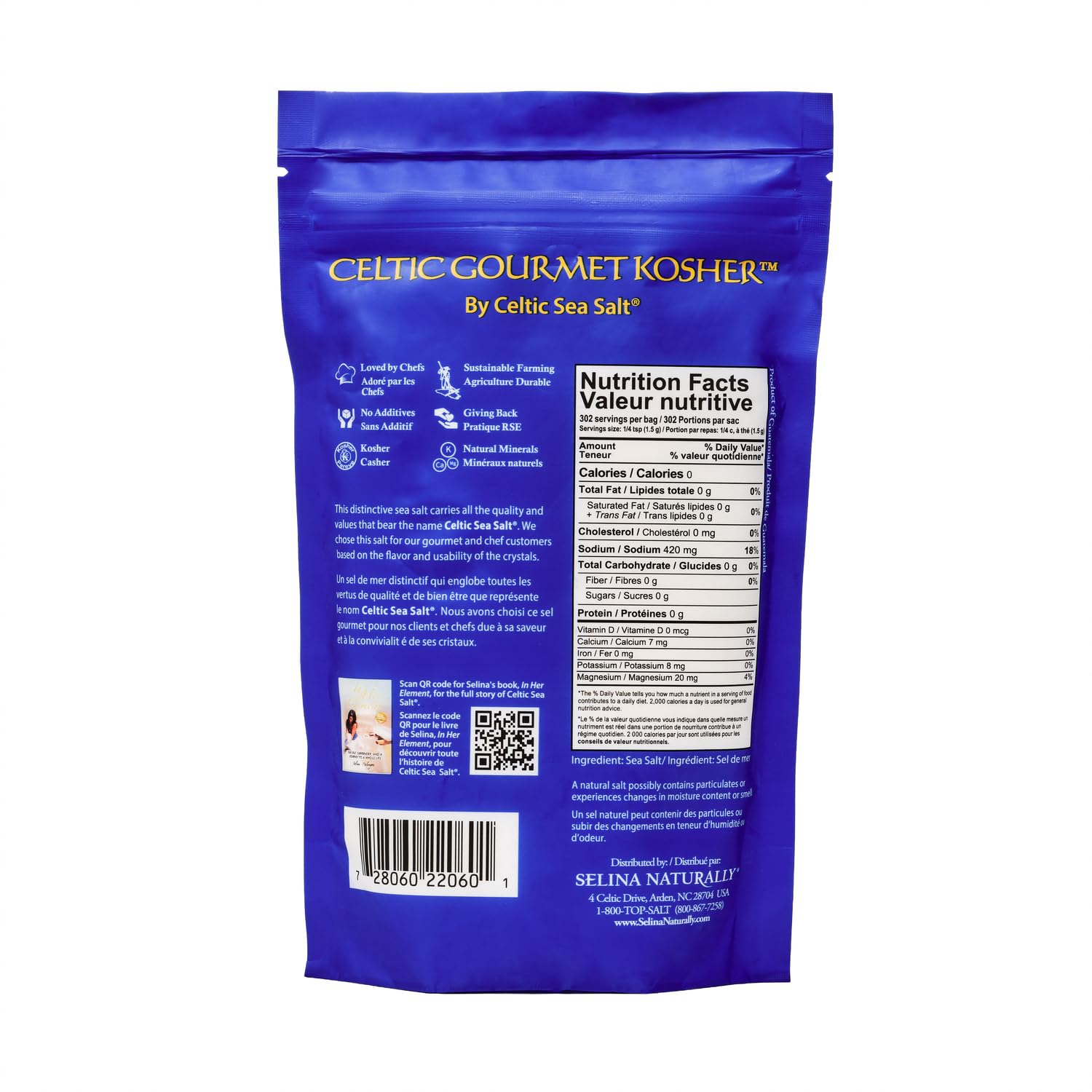 Celtic Sea Salt Kosher, 1 lb Resealable Bag, Unrefined Mineral-rich, Chef-Trusted Exquisite Taste, Hand-Harvested, Family Founded Since 1976