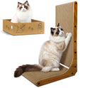 Cat Scratcher, 26 inch L Shape Cat Scratching Pad for Indoor Cats, Durable Sustainable Cardboard Scratcher with Box, Recyclable Vertical Cat Scratch Pad to Protect Furniture, Large