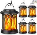 KOOPER 4 Pack Solar Lantern Outdoor Lights, Upgraded Flickering Flame Solar Lanterns Lights Outdoor Waterproof, Hanging Lantern Decorative, Solar Powered Lanterns for Yard Patio Path Tree Garden Decor