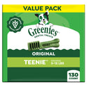 Greenies Veterinarian-Recommended Adult Natural Dental Dog Treats Teenie Size, Dog Dental Chews, Original Flavor, 36 oz. Pack, 130 Count