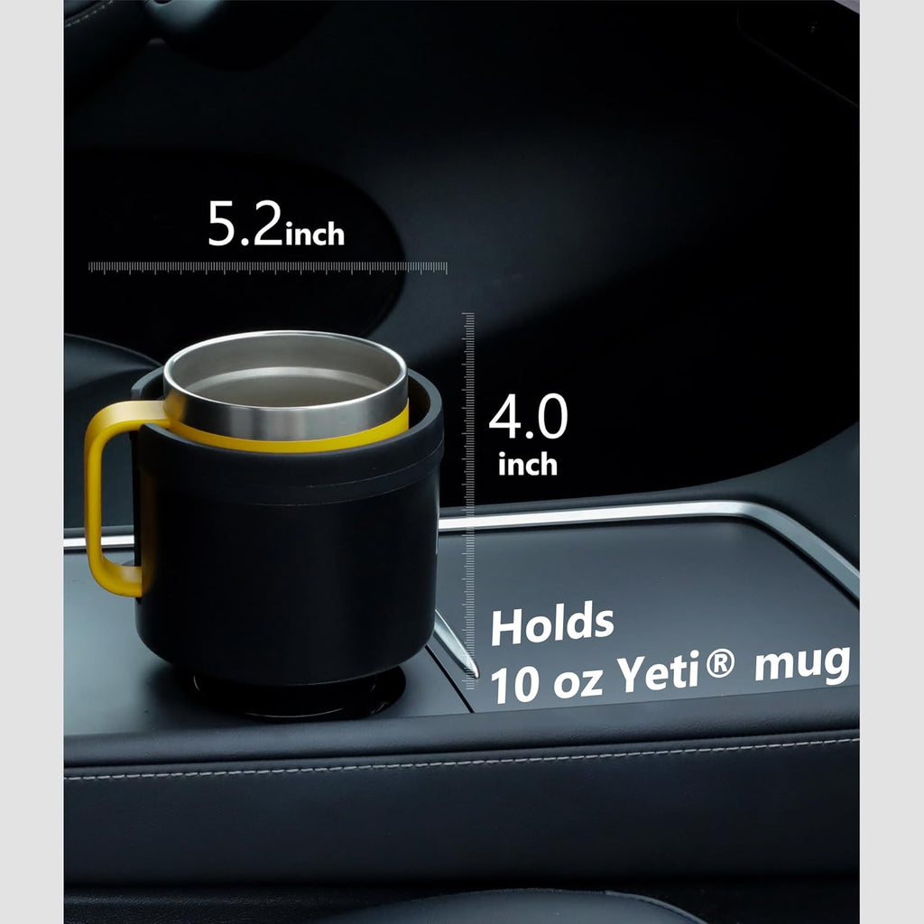 Seven Sparta Car Cup Holder Expander with Adjustable Base, Compatible with Hydro Flasks 32/40 Ounce, Compatible with Yeti Ramblers 20/26/30 Ounce, Other Bottles in 3.4"-3.8" (Black)