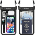 [Up to 10"] Large Waterproof Phone Pouch Bag - 2 Pack IPX8 Waterproof Phone Case for iPhone 17 16 15 Pro Max Galaxy S25 S24 Ultra, Touchscreen & Underwater Photography, Beach Cruise Travel Essentials