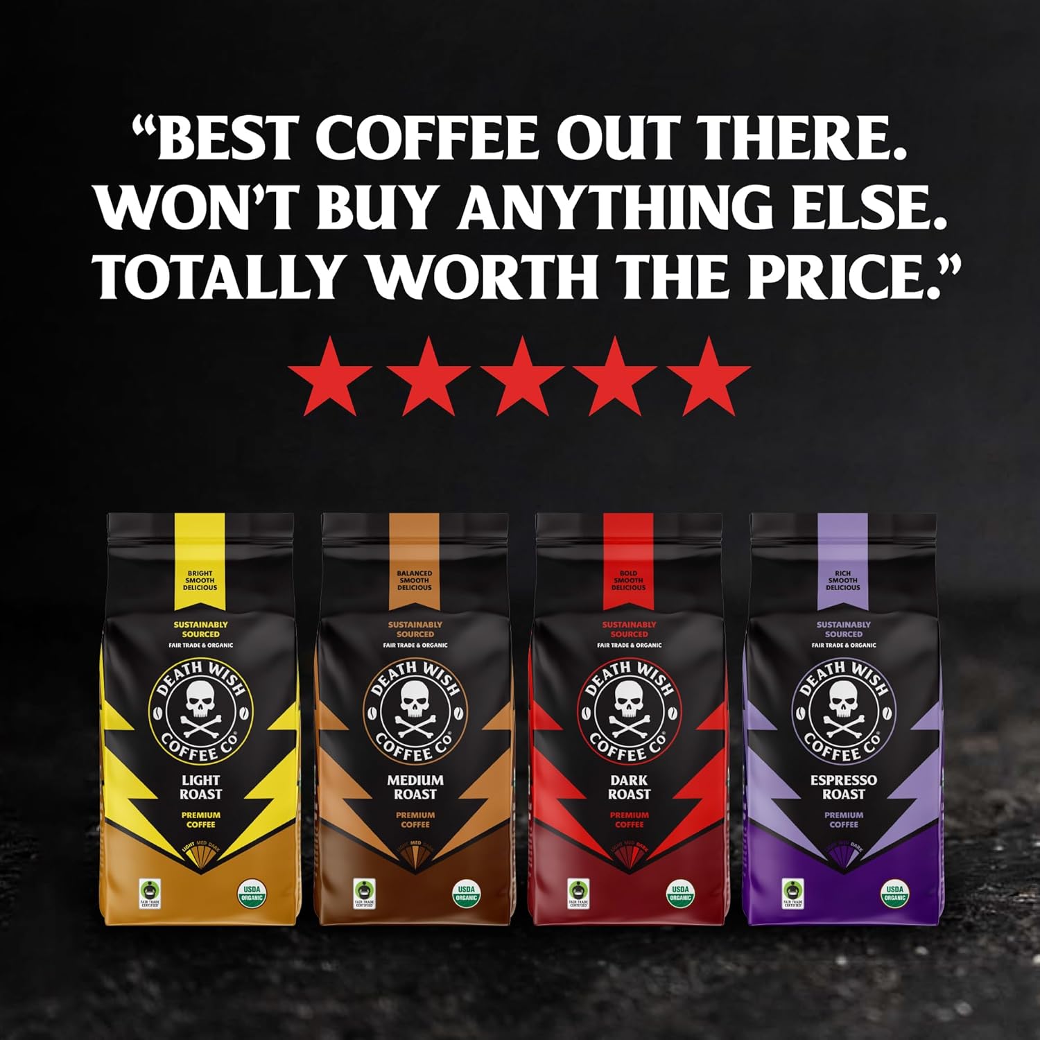 Death Wish Coffee - Dark Roast Single Serve Pods - (50 Count)