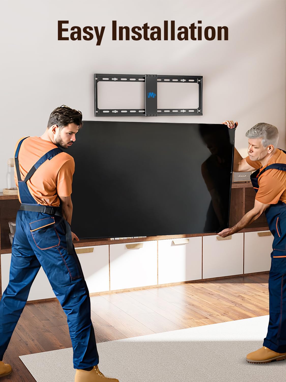Mounting Dream TV Mount Fixed for Most 42-84 Inch Flat Screen TVs, TV Wall Mount Bracket up to VESA 600 x 400mm and 132 lbs - Fits 16"/18"/24" Studs - Low Profile and Space Saving MD2163-K