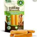 EcoKind Premium Gold Yak Cheese Himalayan Dog Chews, Dog Treats Large Breed, All Natural, High Protein, for Aggressive Chewers, Large - 4 Chews (1 lb)