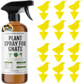Kate's Home & Garden Plant Spray for Insects & Gnats, 12 Sticky Traps, 16oz | Pet Safe, Non Toxic, Peppermint Fungus Gnat Killer & Bug Spray for Indoor Plants