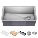 KRAUS Kore 32-Inch Undermount Workstation 16 Gauge Single Bowl Stainless Steel Kitchen Sink with Accessories, KWU110-32