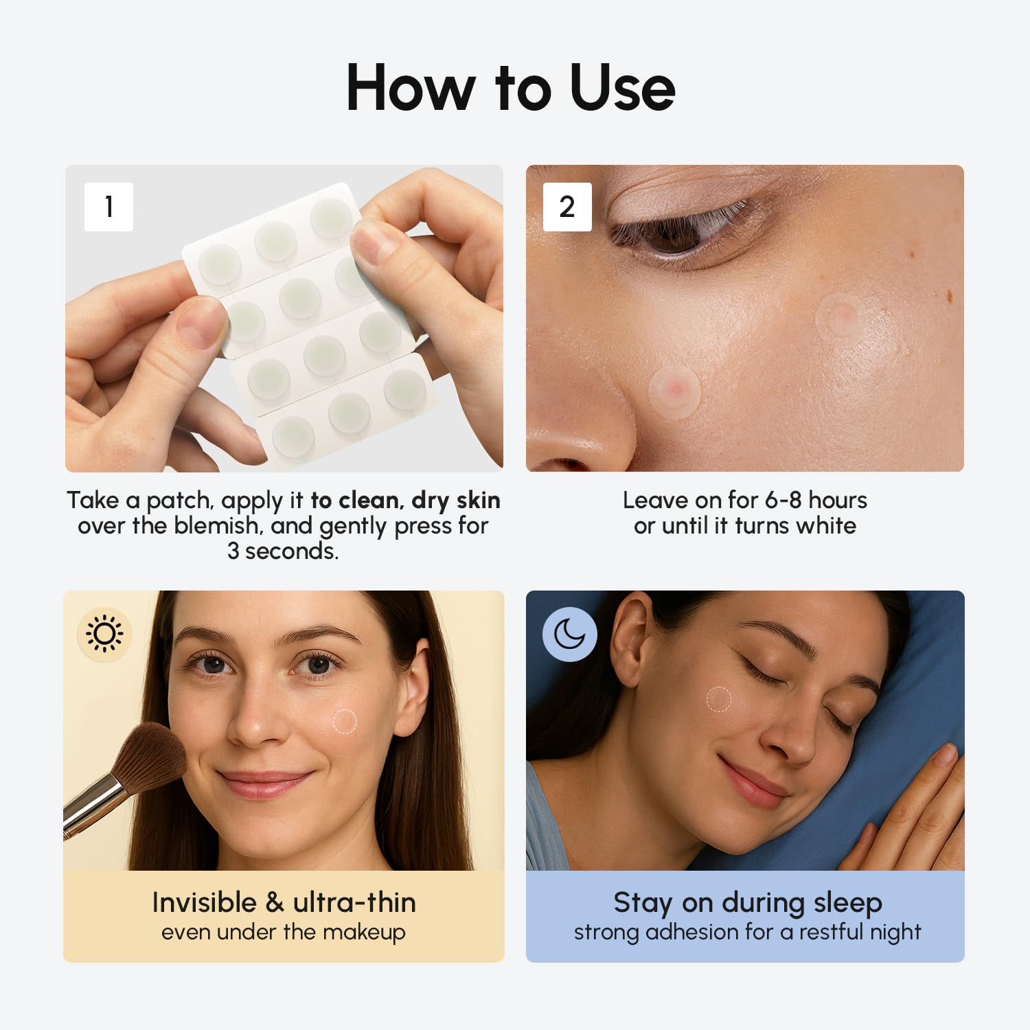 MAREE Pimple Patches for Face - Acne Clearing Device - Clear Acne Patches for Face - Invisible Hydrocolloid Patch Parches Para Acne Stickers Zit Dots - Cystic Zit Healing Blemish Pinple Covers