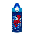 Zak Designs Marvel Spider-Man Sage Kids Water Bottle For School or Travel, 14oz Stainless Steel Water Bottle With Straw, Handle, and Leak-Proof, Pop-Up Spout Cover (Spidey and His Amazing Friends)