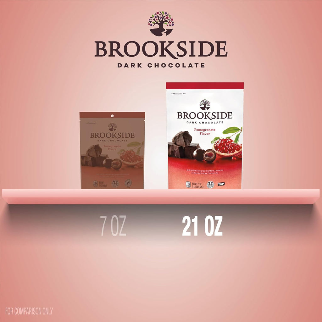 BROOKSIDE Dark Chocolate and Pomegranate Flavored Snacking Chocolate Bag, 21 oz