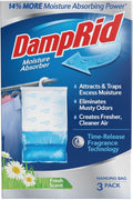 DampRid Fresh Scent Hanging Moisture Absorber, 1 Pound (Pack of 3) - Eliminates Musty Odors for Fresher, Cleaner Air, Ideal for Closet, 14% More Moisture Absorbing Power*- Blue