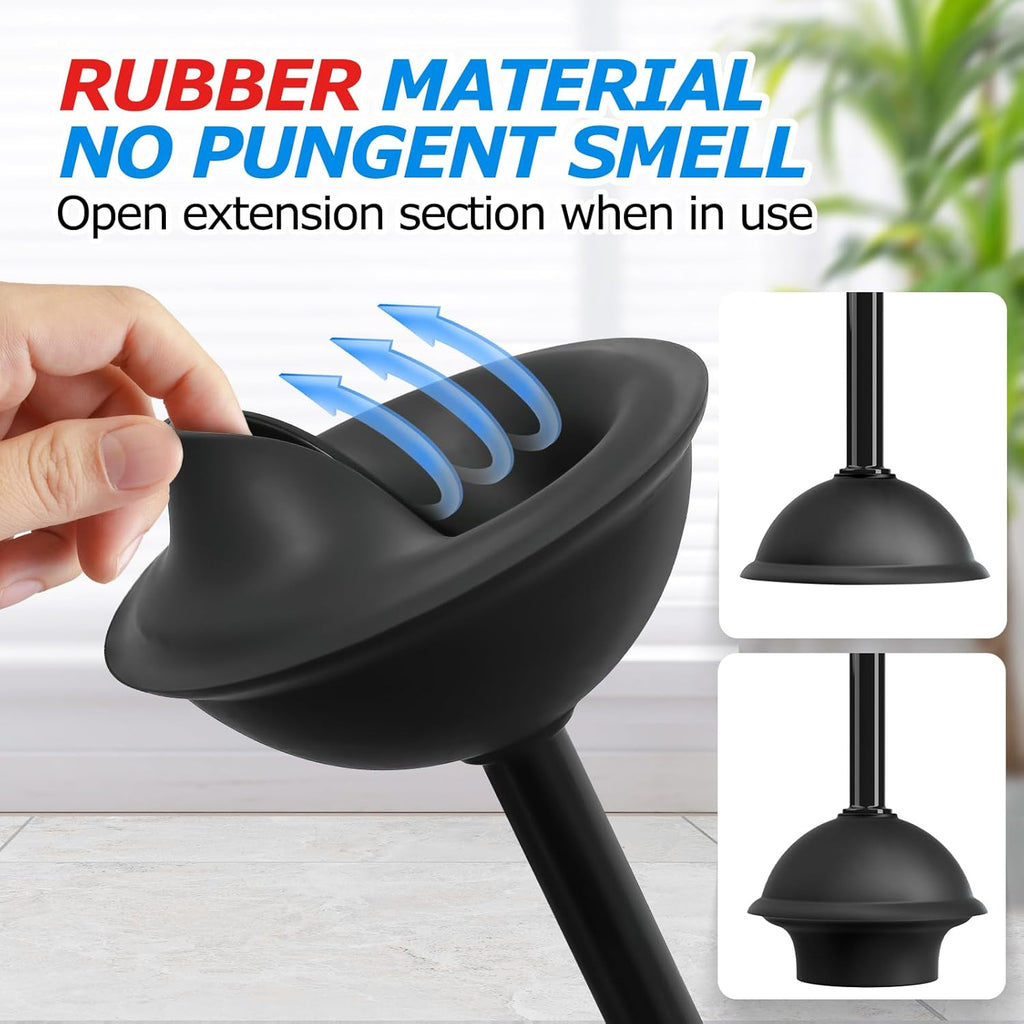 2 in 1 Toilet Plunger and Brush Set，Extended Handle Plunger，Toilet Bowl Brush Plunger Set, Bathroom Cleaning Tools ，Toilet Brush Plunger Combo，Cleaning Brush，Bathroom Cleaning Supplies