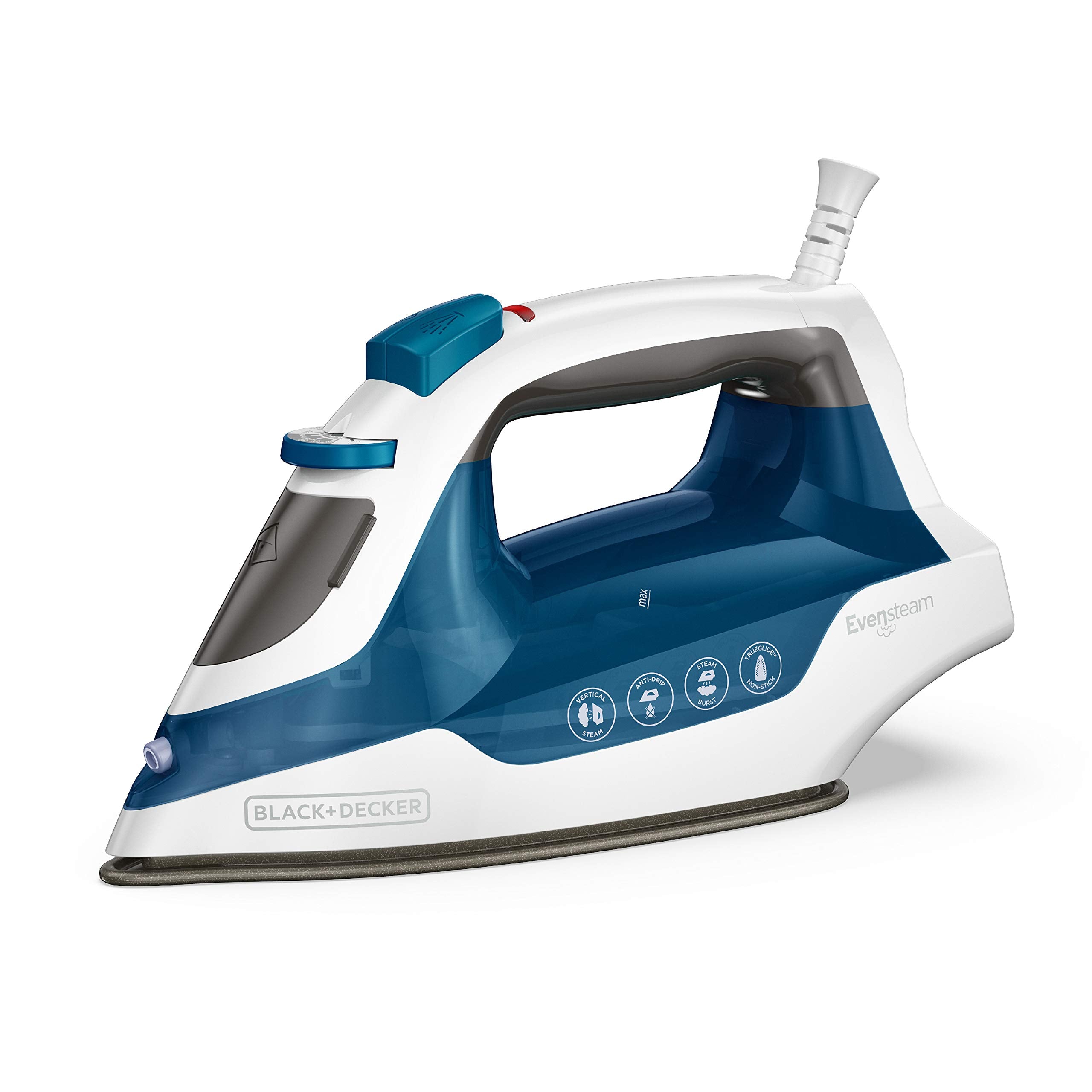 BLACK+DECKER Easy Steam Iron for Clothes with SmartSteam Technology | SmartSteam iron with stainless soleplate, anti-drip system and vertical steam for smooth wrinkle removal.