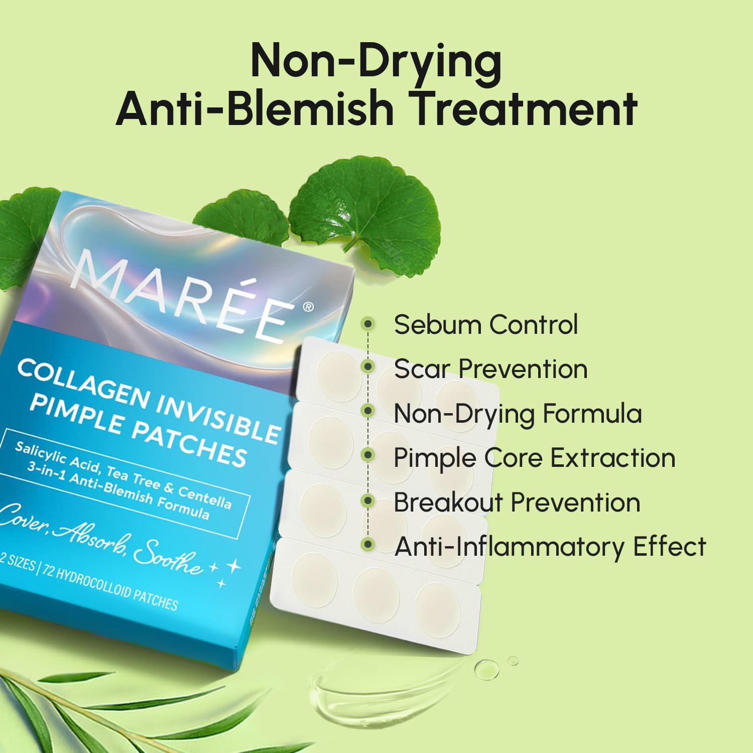 MAREE Pimple Patches for Face - Acne Clearing Device - Clear Acne Patches for Face - Invisible Hydrocolloid Patch Parches Para Acne Stickers Zit Dots - Cystic Zit Healing Blemish Pinple Covers