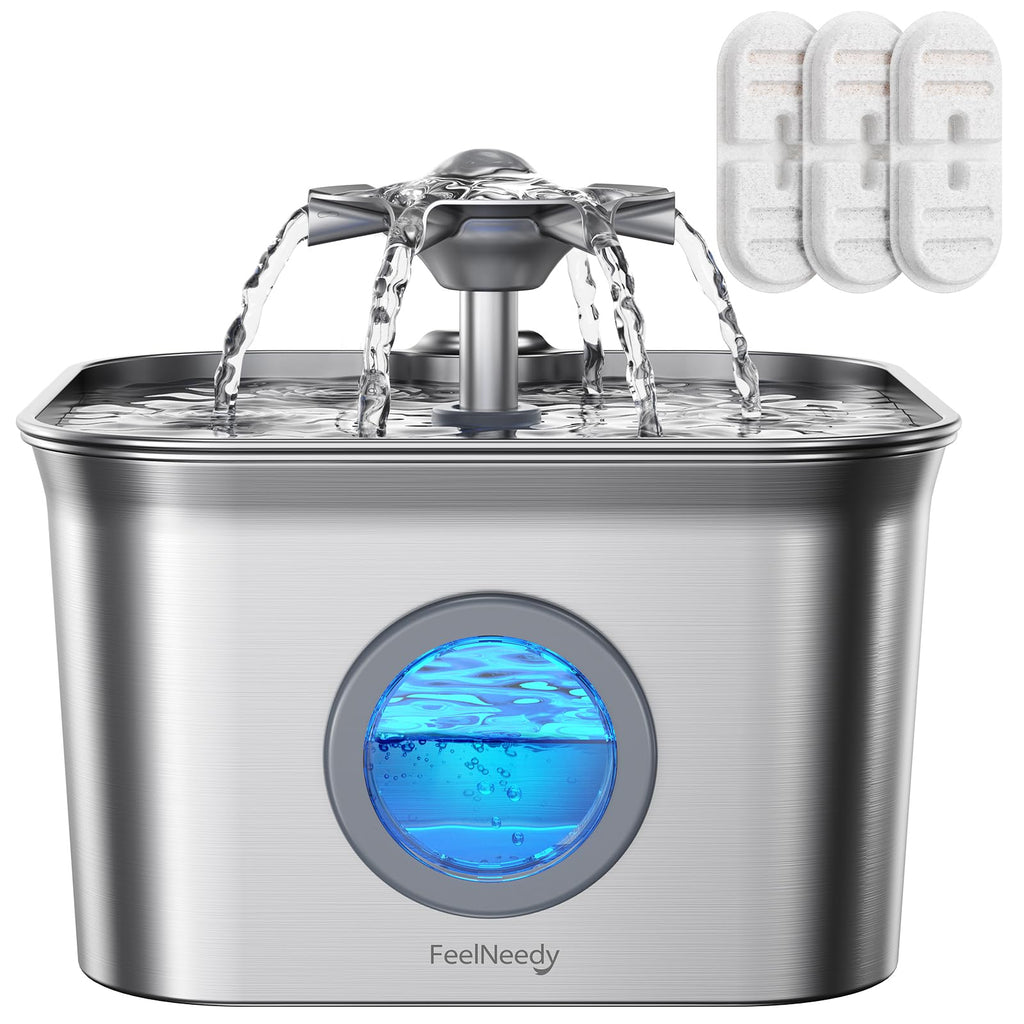 Stainless Steel Cat Water Fountain, 2.8L