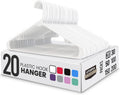 Utopia Home Plastic Hangers 20 Pack - Space Saving Clothes Hanger - Durable & Strong Closet Organizers and Storage with Built-in Strap Hooks - Essential for Shirts, Pants, Skirts & Coats (White)
