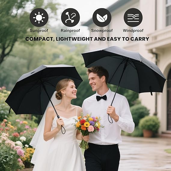 MRTLLOA 42/49 Inch Compact Windproof Travel Umbrella for Rain, Lightweight, Portable, Automatic, Strong, Waterproof Folding Umbrellas for Women, Men and Teenagers