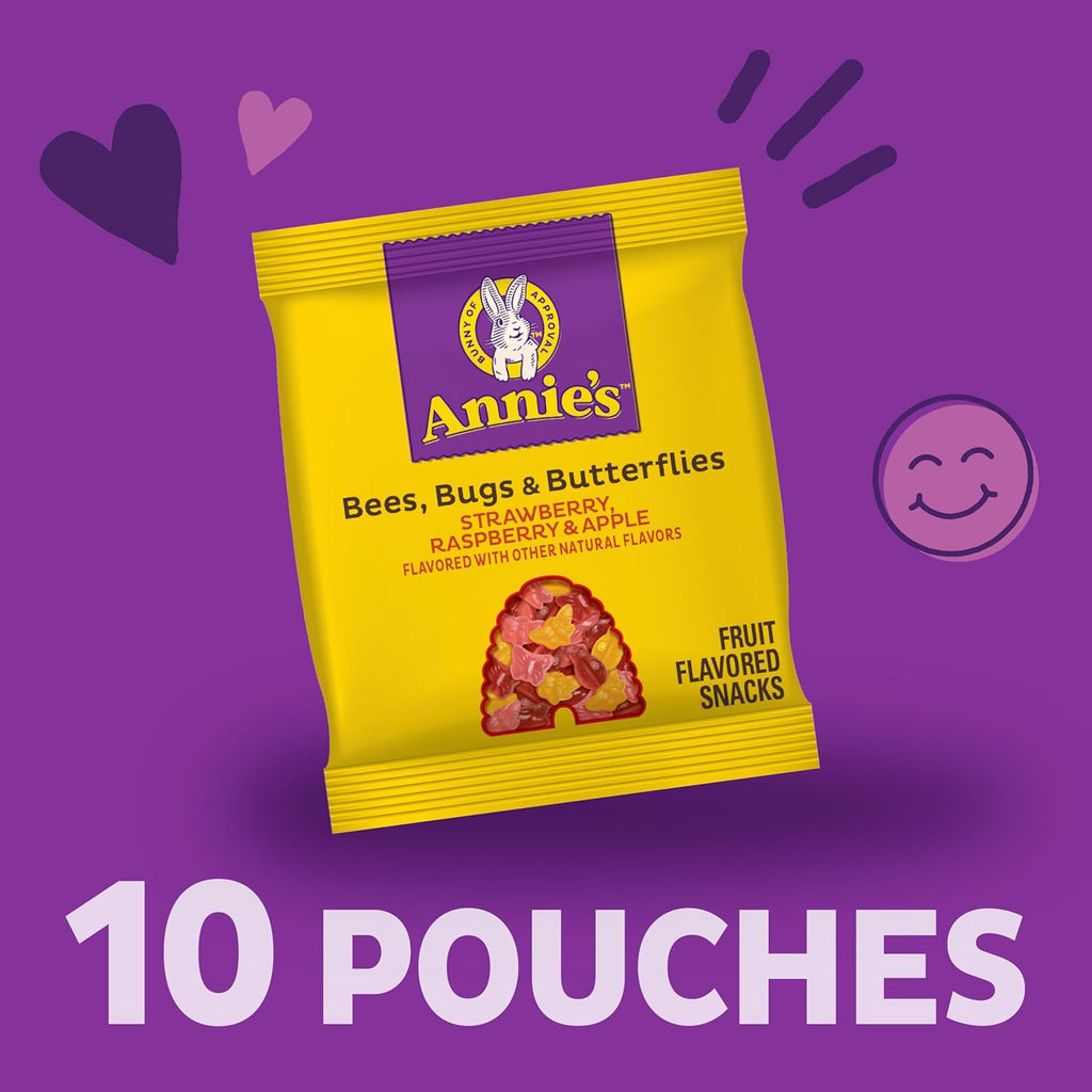 Annie's Organic Bees, Bugs, and Butterflies Fruit Flavored Snacks, 10 Pouches, 7 oz