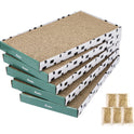 PAWSFANS Cat Scratcher Cardboard Scratch Pad with Box Durable Corrugate Scratching Board Kitty Sofa Lounge Bed Reversible Catnip Included for Indoor Cats,Large (Box, 5pcs)