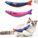 PetBusy Cat Toys with[5000mg A+Natural Catnip &Silvervine] [Baby Grade] Interactive Soft Chew Kicker Cat Toys for Indoor Cats & Kittens, [Crinkle &Bell] Fish Sound Toy, Drives Bored Cat Crazy with Fun