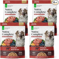 ULTIMATE PET NUTRITION Nutra Complete, 100% Freeze Dried Veterinarian Formulated Raw Dog Food with Antioxidants Prebiotics and Amino Acids, (1 Pound (Pack of 4), Beef)