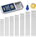 35 Pcs Large Eye Sewing Needles, 7 Size Sewing Sharp Needles for Handsewing, Leather Embroidery Thread Needle, Stainless Steel Yarn Knitting Needle with Threader, Thimble for Crafts, Repair, Quilting
