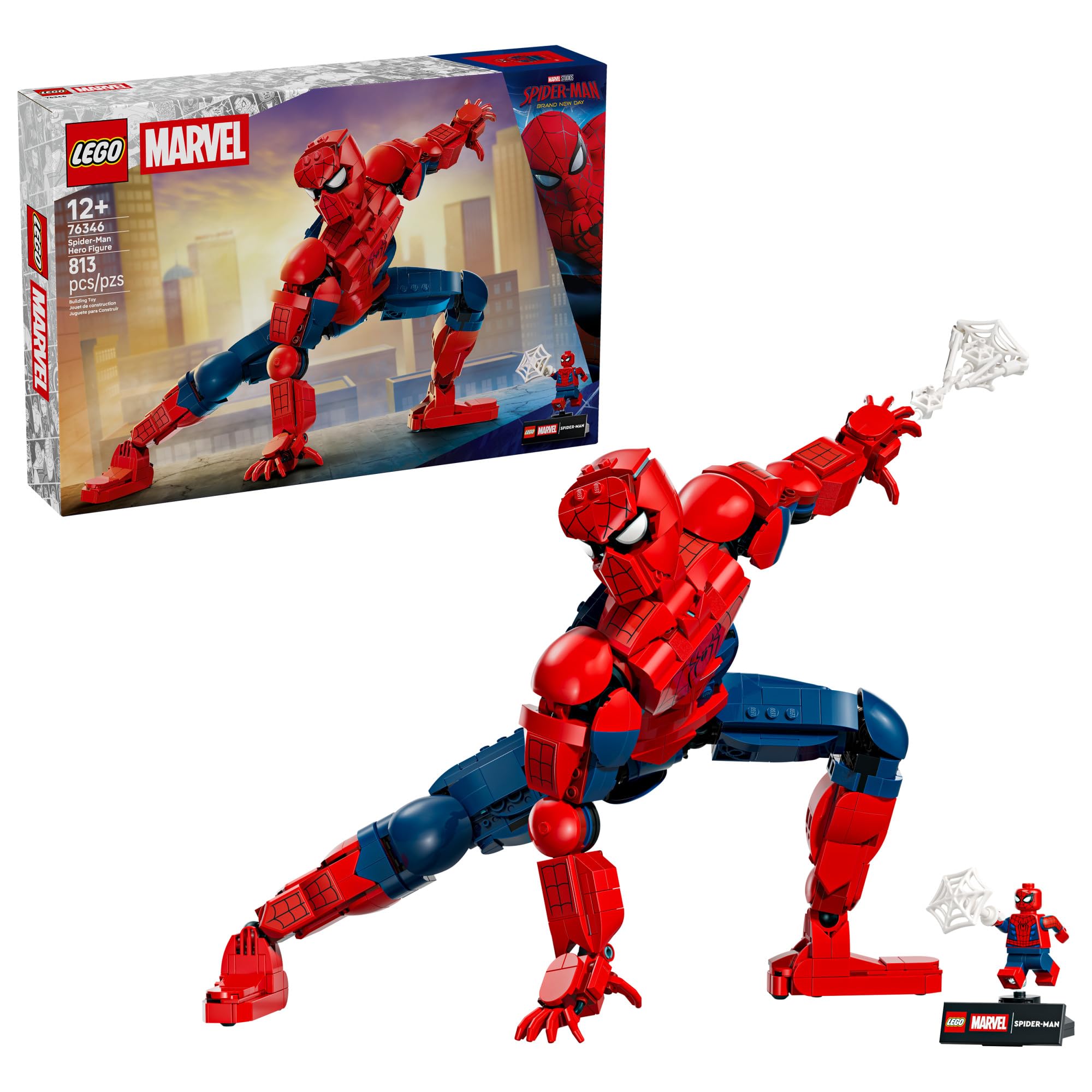 LEGO Marvel Spider-Man Hero Figure - Super Hero Building Toy for Boys & Girls, Ages 12+ - Posable Kids Bedroom, Bookshelf or Desk Decor - Gift for Birthdays - 76346