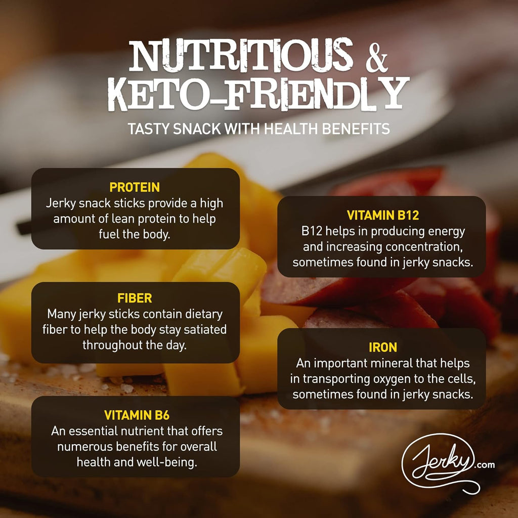 Jerky.com 26pc Meat Sticks Variety Pack | Healthy Snack for Adults | Low Sugar & High Protein | Gluten Free & Keto Meat Sticks | Pork, Turkey, Ham Beef Sticks & Cheese Sticks | Valentines Gifts for Him