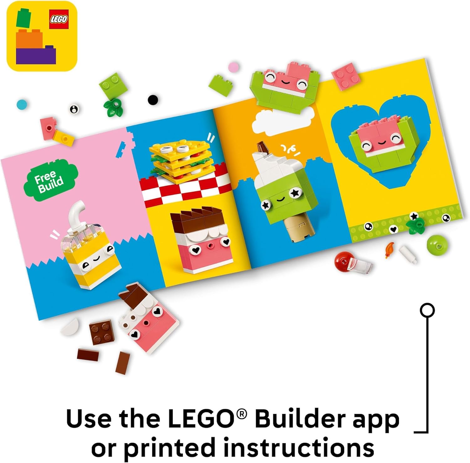 LEGO Classic Creative Food Friends Building Toy Set - Pretend Play Food for Kids, Boys and Girls, Ages 4+ - Learning and Educational Toy for Preschool - Gift Idea for Birthdays - 11039
